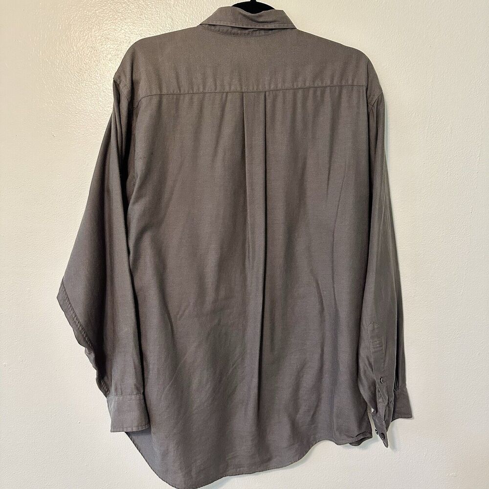 Brooks Sport Men's‎ Button Down Shirt Size Medium Charcoal 100% Cotton - Picture 8 of 10